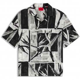 Риза с дълъг ръкав HUGO Exolino 10280301 RED long sleeve shirt - Black (Black) риза,с,дълъг,ръкав,дамски,ризи,мъжки,ризи,hugo,exolino,10280301,red,long,sleeve,shirt,black,(black)