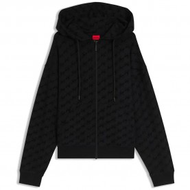 Блуза HUGO Flokky 10253410 full zip sweatshirt - Black (Black) блуза,дамски,блузи,hugo,flokky,10253410,full,zip,sweatshirt,black,(black)