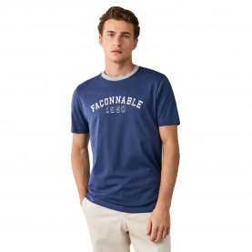 Тениска Façonnable College French Riviera short sleeve T-shirt - Blue (Scout Blue) тениска,мъжки,тениски,дамски,тениски,façonnable,college,french,riviera,short,sleeve,t,shirt,blue,(scout,blue)