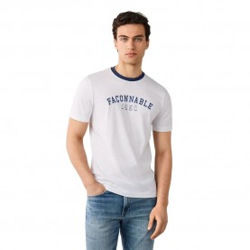 Тениска Façonnable College French Riviera short sleeve T-shirt - White (White) тениска,мъжки,тениски,дамски,тениски,façonnable,college,french,riviera,short,sleeve,t,shirt,white,(white)