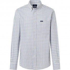 карирана,риза,дамски,ризи,мъжки,ризи,façonnable,poplin,check,long,sleeve,shirt,white,(reed,beige)