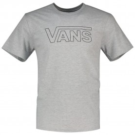 Тениска Vans Classic Drop V Crew short sleeve T-shirt - Grey (Athletic Heather / Black) тениска,мъжки,тениски,дамски,тениски,vans,classic,drop,v,crew,short,sleeve,t,shirt,grey,(athletic,heather,black)