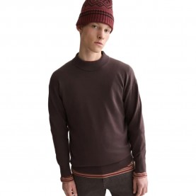 Блуза Scotch & soda 183600 high neck sweater - Brown (Raisin) блуза,мъжки,пуловери,дамски,пуловери,scotch,&,soda,183600,high,neck,sweater,brown,(raisin)