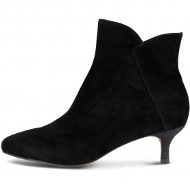 Woden Saga Zip S heel booties - Black (Black) дамски,боти,мъжки,боти,woden,saga,zip,s,heel,booties,black,(black)