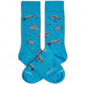 Чорапи Jimmy lion Pura Vida Hawksbill Turtle long socks - Blue (Turquoise) чорапи,мъжки,чорапи,дамски,чорапи,jimmy,lion,pura,vida,hawksbill,turtle,long,socks,blue,(turquoise)