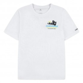 Детска тениска Converse kids Frontback Texture Sneaker short sleeve T-shirt - White (White) детска,тениска,мъжки,тениски,дамски,тениски,converse,kids,frontback,texture,sneaker,short,sleeve,t,shirt,white,(white)