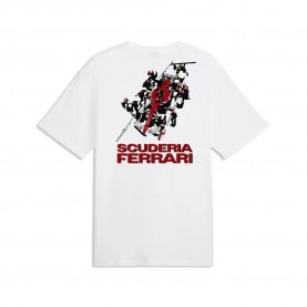 Тениска Puma Ferrari Car Graphic 2 short sleeve T-shirt - White (Puma White) тениска,мъжки,тениски,дамски,тениски,puma,ferrari,car,graphic,2,short,sleeve,t,shirt,white,(puma,white)