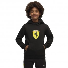 Суичър Puma Ferrari Colored Shield hoodie - Black (Puma Black) суичър,детски,блузи,puma,ferrari,colored,shield,hoodie,black,(puma,black)