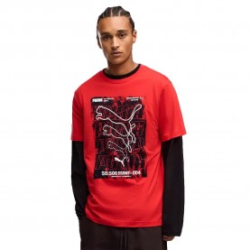 Тениска Puma Graphics Box short sleeve T-shirt - Red (For All Time Red) тениска,мъжки,тениски,дамски,тениски,puma,graphics,box,short,sleeve,t,shirt,red,(for,all,time,red)