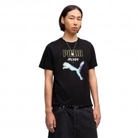 Тениска Puma Graphics Cyber short sleeve T-shirt - Black (Puma Black) тениска,мъжки,тениски,дамски,тениски,puma,graphics,cyber,short,sleeve,t,shirt,black,(puma,black)