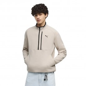 Блуза Puma Tech half zip sweatshirt - Beige (Silver Fog) блуза,мъжки,пуловери,puma,tech,half,zip,sweatshirt,beige,(silver,fog)