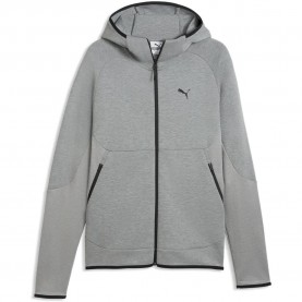 Блуза Puma Tech Slim Elevated full zip sweatshirt - Grey (Medium Gray Heather) блуза,мъжки,пуловери,puma,tech,slim,elevated,full,zip,sweatshirt,grey,(medium,gray,heather)