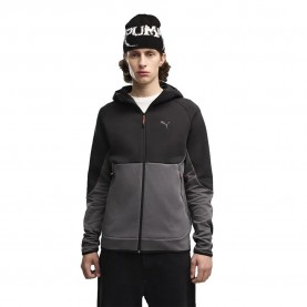 Блуза Puma Tech Slim Elevated full zip sweatshirt - Black (Moody Gray) блуза,мъжки,пуловери,puma,tech,slim,elevated,full,zip,sweatshirt,black,(moody,gray)