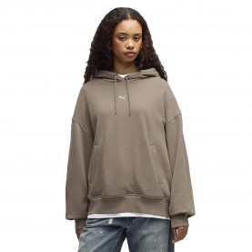 Суичър Puma Essential Oversized hoodie - Brown (Mouse Gray) суичър,дамски,блузи,puma,essential,oversized,hoodie,brown,(mouse,gray)