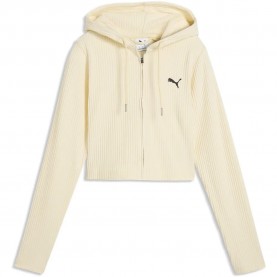 Блуза Puma Essential Ribbed Soft Touch full zip sweatshirt - Beige (Buttercream Heather) блуза,дамски,блузи,puma,essential,ribbed,soft,touch,full,zip,sweatshirt,beige,(buttercream,heather)