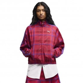 Яке Puma T7 Relaxed Tartan jacket - Red (Garnet Glow) яке,мъжки,якета,дамски,якета,и,палта,puma,t7,relaxed,tartan,jacket,red,(garnet,glow)
