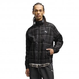 Яке Puma T7 Relaxed Tartan tracksuit jacket - Black (Puma Black) яке,мъжки,анцузи,puma,t7,relaxed,tartan,tracksuit,jacket,black,(puma,black)