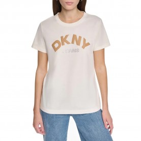 Тениска DKNY Arched short sleeve T-shirt - White (Eggnog / Whiskey Beige) тениска,мъжки,тениски,дамски,тениски,dkny,arched,short,sleeve,t,shirt,white,(eggnog,whiskey,beige)