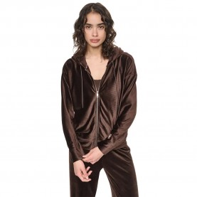 Блуза DKNY DW4000352 full zip sweatshirt - Brown (Espresso Brown) блуза,дамски,блузи,dkny,dw4000352,full,zip,sweatshirt,brown,(espresso,brown)
