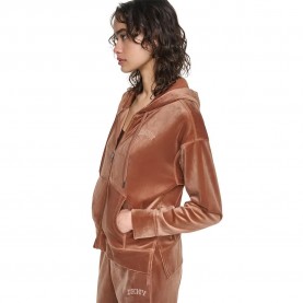 Блуза DKNY DW4000354 full zip sweatshirt - Brown (Caramel Brown) блуза,дамски,блузи,dkny,dw4000354,full,zip,sweatshirt,brown,(caramel,brown)
