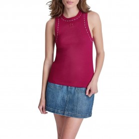 Тениска DKNY DW5900273 sleeveless T-shirt - Pink (Beet Red) тениска,мъжки,тениски,дамски,тениски,dkny,dw5900273,sleeveless,t,shirt,pink,(beet,red)