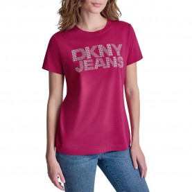 Тениска DKNY DW5900278 short sleeve T-shirt - Pink (Beet / Clear) тениска,мъжки,тениски,дамски,тениски,dkny,dw5900278,short,sleeve,t,shirt,pink,(beet,clear)