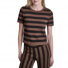 Тениска DKNY DW7000679 short sleeve T-shirt - Brown (Chestnut / Black) тениска,мъжки,тениски,дамски,тениски,dkny,dw7000679,short,sleeve,t,shirt,brown,(chestnut,black)