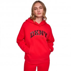 Суичър DKNY Varsity Sequin New York hoodie - Red (City Crimson / Black Red) суичър,дамски,блузи,dkny,varsity,sequin,new,york,hoodie,red,(city,crimson,black,red)