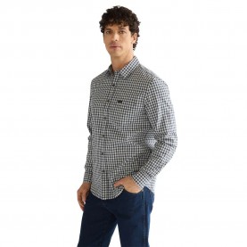 Риза с дълъг ръкав Wrangler 1 PKT long sleeve shirt - Grey (Blue) риза,с,дълъг,ръкав,дамски,ризи,мъжки,ризи,wrangler,1,pkt,long,sleeve,shirt,grey,(blue)