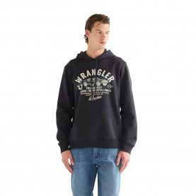 Суичър Wrangler Americana hoodie - Black (Black Beauty) суичър,мъжки,пуловери,wrangler,americana,hoodie,black,(black,beauty)