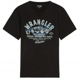 Тениска Wrangler Americana short sleeve T-shirt - Black (Black Beauty) тениска,мъжки,тениски,дамски,тениски,wrangler,americana,short,sleeve,t,shirt,black,(black,beauty)