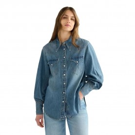 Риза с дълъг ръкав Wrangler Exaggerated Western long sleeve shirt - Blue (Worn Legacy) риза,с,дълъг,ръкав,дамски,ризи,мъжки,ризи,wrangler,exaggerated,western,long,sleeve,shirt,blue,(worn,legacy)