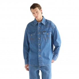 Риза с дълъг ръкав Wrangler Super Jeans Western long sleeve shirt - Blue (Cowboy Fade) риза,с,дълъг,ръкав,дамски,ризи,мъжки,ризи,wrangler,super,jeans,western,long,sleeve,shirt,blue,(cowboy,fade)
