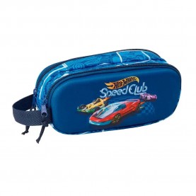 Safta Double 3D Hot Wheels pencil case - Blue (Multicolor) ученически,принадлежности,safta,double,3d,hot,wheels,pencil,case,blue,(multicolor)