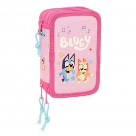 Safta Triple Bluey Dance pencil case 37 units - Pink (Multicolor) ученически,принадлежности,safta,triple,bluey,dance,pencil,case,37,units,pink,(multicolor)