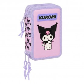 Safta Triple Kuromi pencil case 37 units - Pink (Multicolor) ученически,принадлежности,safta,triple,kuromi,pencil,case,37,units,pink,(multicolor)