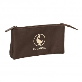 Safta El Ganso Basics pencil case - Brown (Chocolate) ученически,принадлежности,safta,el,ganso,basics,pencil,case,brown,(chocolate)