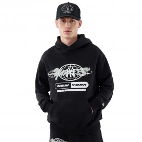Суичър New era MLB Logo Graphic Oversize New York Yankees hoodie - Black (Black) суичър,мъжки,пуловери,new,era,mlb,logo,graphic,oversize,new,york,yankees,hoodie,black,(black)