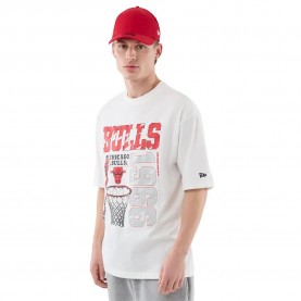 Тениска New era NBA Basketball Graphic Oversize Chicago Bulls short sleeve T-shirt - White (White) тениска,мъжки,тениски,дамски,тениски,new,era,nba,basketball,graphic,oversize,chicago,bulls,short,sleeve,t,shirt,white,(white)