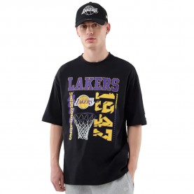 Тениска New era NBA Basketball Graphic Oversize Los Angeles Lakers short sleeve T-shirt - Black (Black) тениска,мъжки,тениски,дамски,тениски,new,era,nba,basketball,graphic,oversize,los,angeles,lakers,short,sleeve,t,shirt,black,(black)
