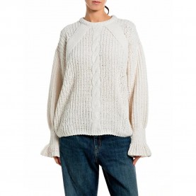 Блуза Replay DK009E.000.723TR sweater - White (Gardenia) блуза,мъжки,пуловери,дамски,пуловери,replay,dk009e.000.723tr,sweater,white,(gardenia)