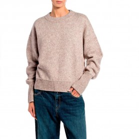Блуза Replay DK009H.000.723TZ sweater - Beige (M21 Light Talpe Melange) блуза,мъжки,пуловери,дамски,пуловери,replay,dk009h.000.723tz,sweater,beige,(m21,light,talpe,melange)