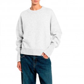 Блуза Replay DK009H.000.723TZ sweater - White (Natural White) блуза,мъжки,пуловери,дамски,пуловери,replay,dk009h.000.723tz,sweater,white,(natural,white)