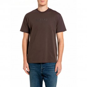 тениска,мъжки,тениски,дамски,тениски,replay,m12be.002.00qmj,short,sleeve,t,shirt,brown,(bracken)