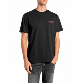 Тениска Replay M12BE.005.00QMJ T-shirt - Black (Black) тениска,мъжки,тениски,дамски,тениски,replay,m12be.005.00qmj,t,shirt,black,(black)