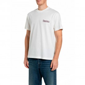 Тениска Replay M12BE.006.00QMJ T-shirt - White (Gardenia) тениска,мъжки,тениски,дамски,тениски,replay,m12be.006.00qmj,t,shirt,white,(gardenia)
