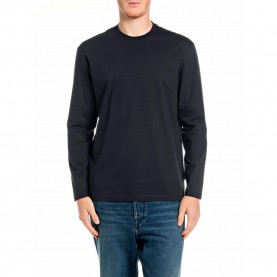 Тениска Replay M13LM.000.7242MW long sleeve T-shirt - Black (Vulcan) тениска,мъжки,тениски,дамски,тениски,replay,m13lm.000.7242mw,long,sleeve,t,shirt,black,(vulcan)