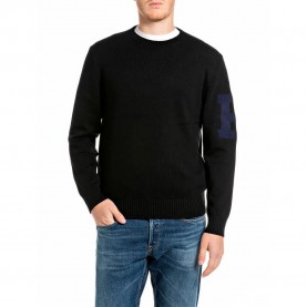 Блуза Replay UK0087.000.72228 sweater - Black (Black) блуза,мъжки,пуловери,дамски,пуловери,replay,uk0087.000.72228,sweater,black,(black)