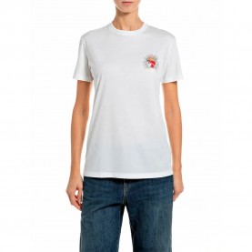 Тениска Replay W002G.000.00KZJ T-shirt - White (Natural White) тениска,мъжки,тениски,дамски,тениски,replay,w002g.000.00kzj,t,shirt,white,(natural,white)