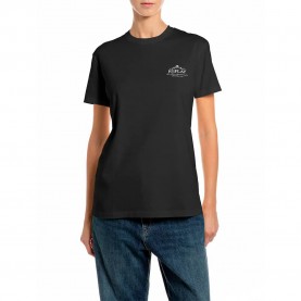 Тениска Replay W002G.001.00QMJ T-shirt - Black (Black) тениска,мъжки,тениски,дамски,тениски,replay,w002g.001.00qmj,t,shirt,black,(black)